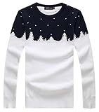 Xmenhere Men's Winter Migratorial Crew Neck Long Sleeve Pullover Sweater White M