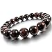 INBLUE Women,Men's 10mm Energy Bracelet Link Wrist Energy Stone Brown Buddha Mala Bead Elastic