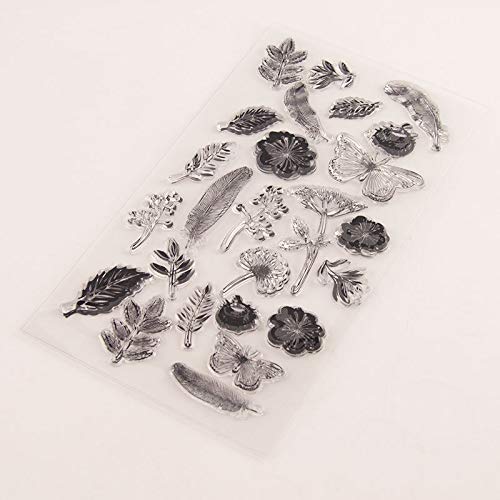 GIMITSUI Store Silicone Clear Stamp (Leaf & Flower)