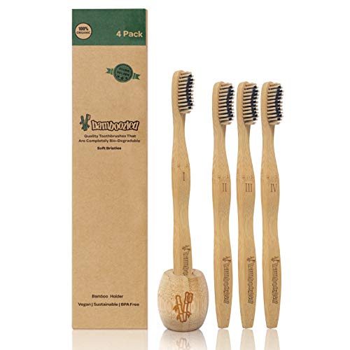 Bamboozled Bamboo Toothbrush BPA Free Charcoal Infused Soft