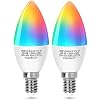 Aigostar Smart WiFi-bulb C37 E27, werkt met Alexa en Google Home, van kleur te veranderen, 5W LED-lampen, dimbaar 3000K…