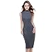 Knit&Love® Women' Fitted Turtleneck Long Sleeve Knit Bodycon Pencil Midi Dress