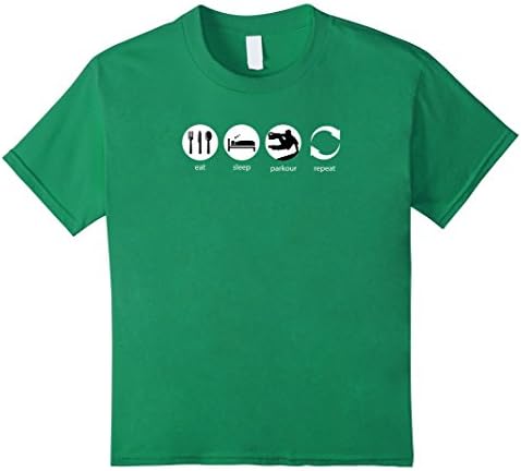 Kids Eat Sleep Parkour Repeat Gear &amp; T-Shirts With Funny Sayings 8 Kelly Green