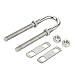 Amarine-made Stainless Steel Marine Boat Stern Bow Eye Tie Down U Bolt (1/2-Inch and 3/8-Inch Optional) (Silver, 3/8