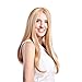 MelodySusie Ombre Long Blonde Pink Straight Wig High Density Synthetic Hair Wavy Full Wigs Soft Adjustable Size Cosplay Daily Party Wigs, Blonde Pink Highlight