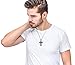 Jstyle Jewelry Men's Stainless Steel Simple Black Cross Pendant Lord's Prayer Necklace 22 24 30 Inch