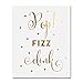 DIGIBUDDHA Pop Fizz Clink Gold Foil Decor Wedding Wall Art Reception Print Champagne Bar Cart Celebration Party Sign Quote Metallic Poster 8 inches x 10 inches B17