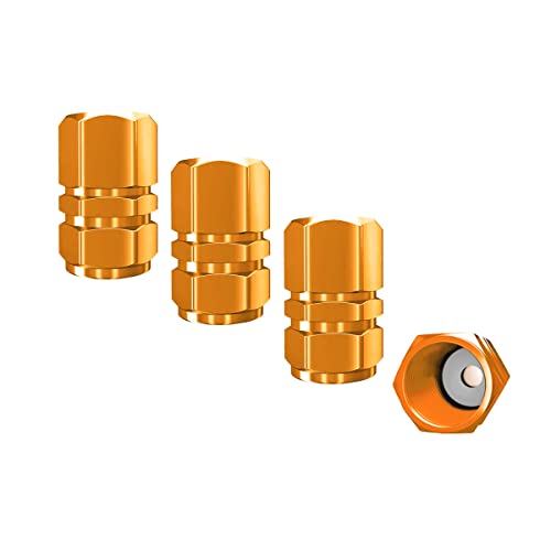 Moly Hexagon Tire Valve Stem Caps Gold