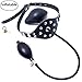 Inflatable Mouth Gag Bound Gag - Davidsource Studded Faux Leather Panel Gag Open Mouth Plug Head Harness Restraints Kit (Padlock 1 Piece)