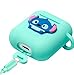 Punswan for Airpods 1 & 2 Charging Case,3D Cute Silicone Cartoon Airpod Charging Dock Cover,Character Design Air pod Girls Kids Women Soft Full Protective Skin Cases Carabiner Keychain (Lilo&Stitch)