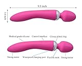 Dual Wand Handheld Massager - 2 Independent Motors, 10 Speed -Therapeutic Muscle Relaxation and Relief for Foot, Back, Shoulders - Waterproof, Cordless, USB Rechargeable, Pink -By O-wOw