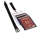 Rocclo Traveler Waterproof Passport Holder One Black Lanyard with 4 Zip Lock PVC Double-Side