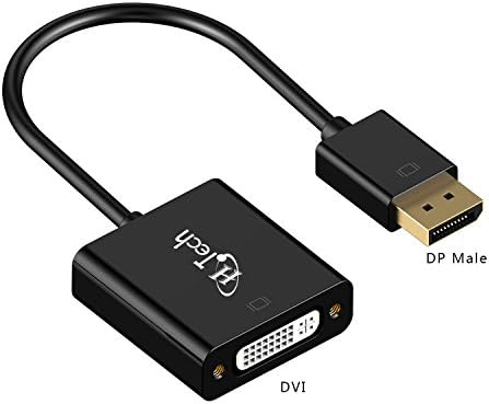 DP to DVI, HQTech Gold Plated DisplayPort DP to DVI Male to Female Adapter Converter - 5250