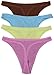 Fruit of the Loom Women's 4-Pack Cotton Fashion Thong Panties