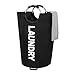 ZERO JET LAG 115L X-Large Laundry Basket Collapsible Fabric Hamper Tall Dorm Laundry Bag with Handles Portable Washing Bin Dirty Clothes Basket for College Bathroom Essentials Storage (Black)