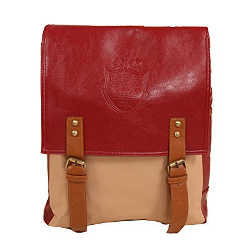 Coofit Vintage Casual Women's Backpack School Bag Fashion Travel Pu Leather Handbag (Pink)