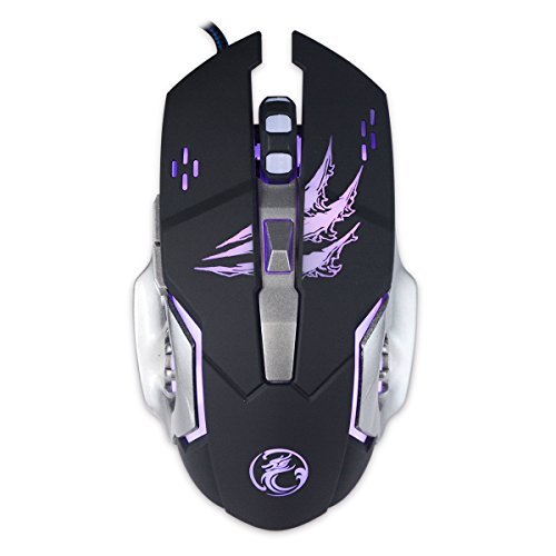 Apedra A8 USB Port Cable Gaming Mice 3200DPI Optical Laser 6 Buttons Computer Programmable Ergonomic Game Mouse With Scroll Wheel For Notebook PC CS DOTA LOL Gamer Black Color