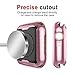 for iWatch 38mm Series 3 2 1 Case, Toward Rugged Shock Proof Bumper Cover and Case with Soft TPU Screen Protector (White Pink + Rose Gold, 38mm)