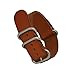 22mm Nato Style Leather Watch Strap Band Bracelet Silver Stainless Steel Buckle (Brown)