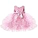 TiaoBug Baby Girls Flower Wedding Pageant Princess Bowknot Communion Party Dress Pink 3-6 Months