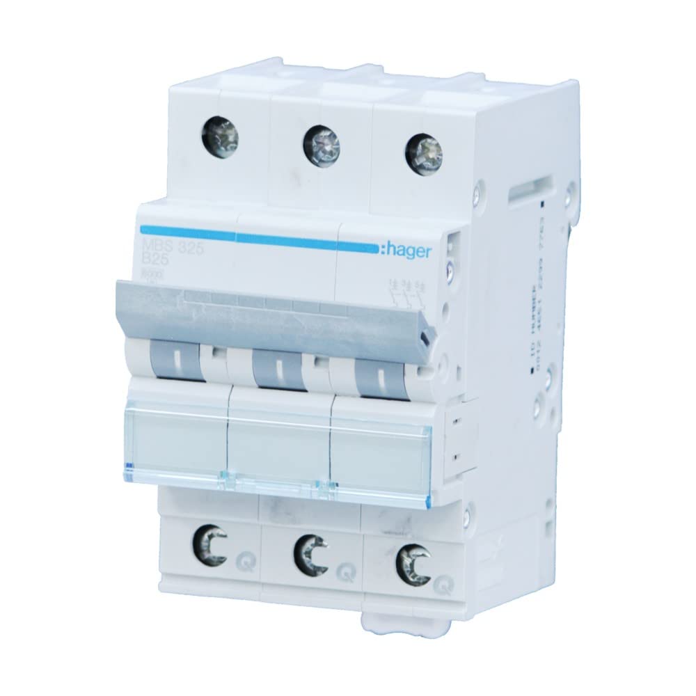 Hager MBS325 B-Type 3P 3 Module (S) Circuit Breaker – Circuit Breakers (50/60 Hz, -25 – 60 °C, -25 – 80 °C)
