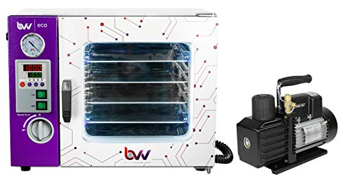 BVV- 0.9CF ECO Vacuum Degassing Oven- 4 Wall Heating, LED Display, LED's- 4 Shelves Standard with VE225 4CFM 2 Stage Vacuum Pump Kit - Thumbnail 4