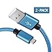 Samsung Galaxy S8 Plus Charger, Benicabe (2-Pack 6FT) USB Type C Samsung Adaptive Fast Charging Cable Nylon Braided Cord for S9/S9 Plus, S8 Plus, Note 8, Note 9 and More(Coral Blue)