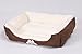 long rich Rectangle Pets Bed with Dog Paw Embroidery, Chocolate, 27 * 21 inches (HCT REC-006), Brown