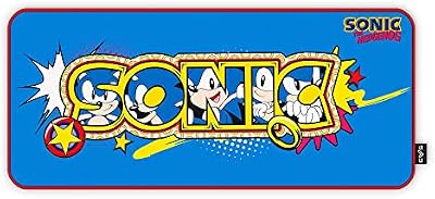 Tapete de rato para gaming ESG Sonic Classic (XXL, base de borracha antiderrapante, Sonic)