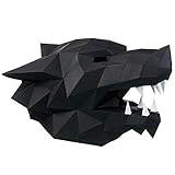 Paperraz 3D Wolf Head Mask Animal DIY for Adults & Kids - NO Scissors Needed