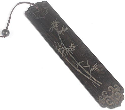HongYuan Chinese Traditional Handicraft Wooden Bookmarks Carved "Bamboo" Pattern Unique Gift