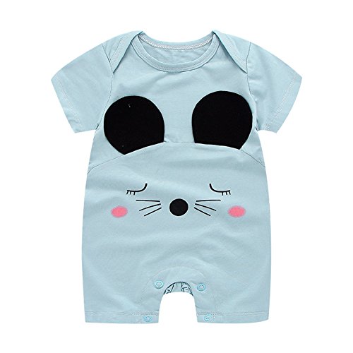 Monvecle Baby to Toddle 2 Pack Cotton Jumpsuit Short Sleeved Onesie Playsuit Monkey 18M