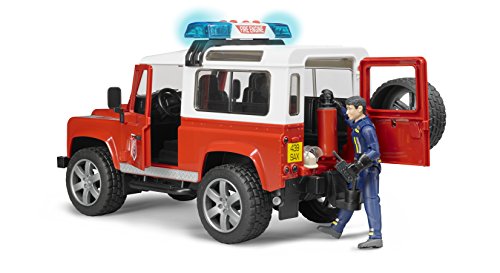 Bruder Land Rover Fire Department Vehicle with Fireman