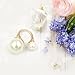 Double Mismatch Imitation Pearl Alloy Cuff Adjustable Statement Ring Golden with Gift Box Mother's Gift
