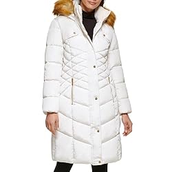GUESS Women's Midweight Puffer Jacket, Faux Fur
