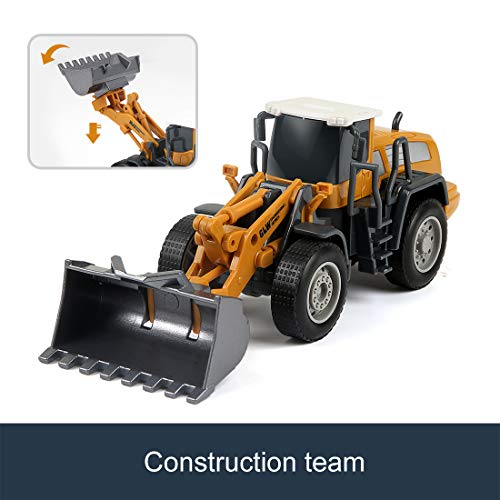 4-in-1 Take Apart Die Cast Car Toys,Construction Equipment Trucks Set with Equipment Vehicles, Builder, Roadblock, Cones and Accessories ,Pretend Engineering Game for Boys Girls Toddlers Kids - Thumbnail 4