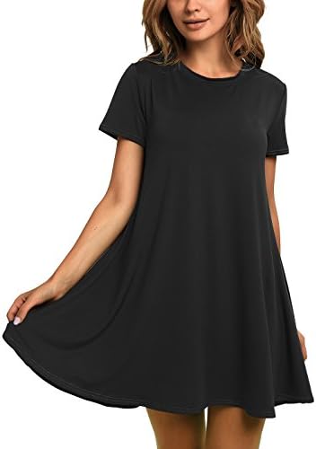 Cade Vic CadeVic Women Short Sleeves Flare Tunic Tops for Leggings Flowy Shirt