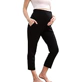 COLOMI Women's Maternity Pants Over The Belly Soft Modal Loose Pregnancy Lounge Trousers Wide Leg for Casual Workout Yoga