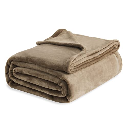 BEDSURE Fleece Blanket Queen Blanket Taupe Bed Blanket Soft