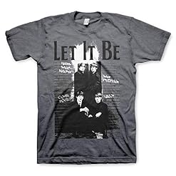 Générique Officiellement sous Licence Beatles – Let It Be T-Shirt pour Hommes (Gris Foncé) - Les Beatles, Paul McCartney, John Lennon, RIngo Starr, George Harrison