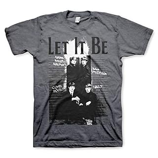 Générique Officiellement sous Licence Beatles – Let It Be T-Shirt pour Hommes (Gris Foncé) - Les Beatles, Paul McCartney, John Lennon, RIngo Starr, George Harrison