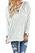 OURS Women's Autumn Fall Stylish Long Sleeve Loose Hoodie Pullover V Neck (L, Grey)