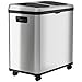 iTouchless 16 Gallon Touchless Sensor Kitchen Trash Can and Recycle Bin with Wheels, 60 Liter Stainless Steel Dual-Compartment (2 x 8 Gallon) Combo Recycling and Garbage Trashcan