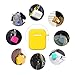 Airpods Case, Music tracker Protective Thicken Airpods Cover Soft Silicone Chargeable Headphone Case with Anti-Lost Carabiner for Apple Airpods 1&2 Charging Case (Yellow)