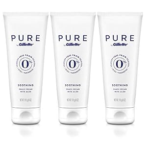 Gillette PURE Soothing Shaving Cream with Aloe, Pack of 3, 6oz each