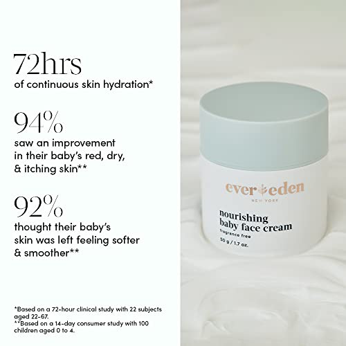 Evereden Nourishing Baby Face Cream 1.7 oz | Fragrance Free Lotion | Clean Skin Care | Non-Toxic & Plant-Derived Ingredients