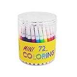 S & E TEACHER'S EDITION Mini Watercolor Pens 72Pcs, Felt-tip, 3.5