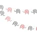 Elephant Garland Decorations, Elephant Baby Shower Banner, Girl Elephant Banner (Pink, Gray) 10 Feet, 24PCS primary
