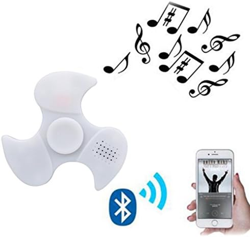 Lfaba Bluetooth Speaker LED Light Anti Stress Hand Fidget EDC Hand Spinner Gyro Toy (White)