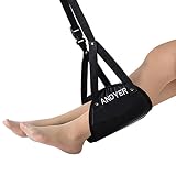 Foot Rest, Portable Travel Footrest Flight Carry-On Foot Rest Adjustable Height Foot Rest Travel Accessories Footrests Hammock, Black.